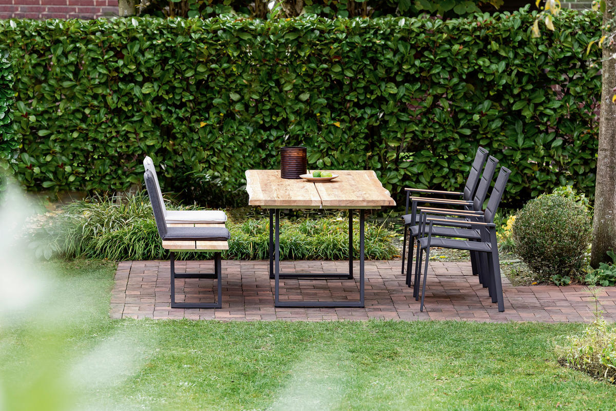 GARTENTISCH 220/95/76 cm Holz Teakfarben rechteckig  - Anthrazit/Teakfarben, Design, Holz/Metall (220/95/76cm)