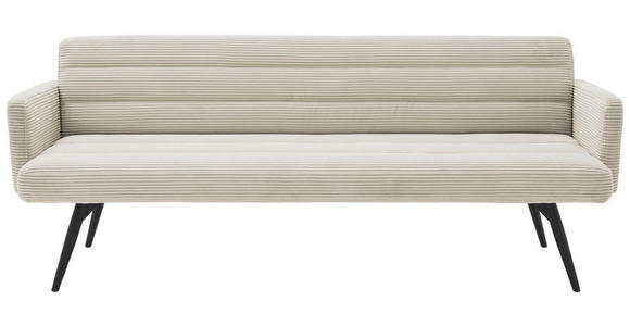 SITZBANK 216/86/68 cm Cord Naturfarben Metall - Schwarz/Naturfarben, Design, Textil/Metall (216/86/68cm) - Dieter Knoll