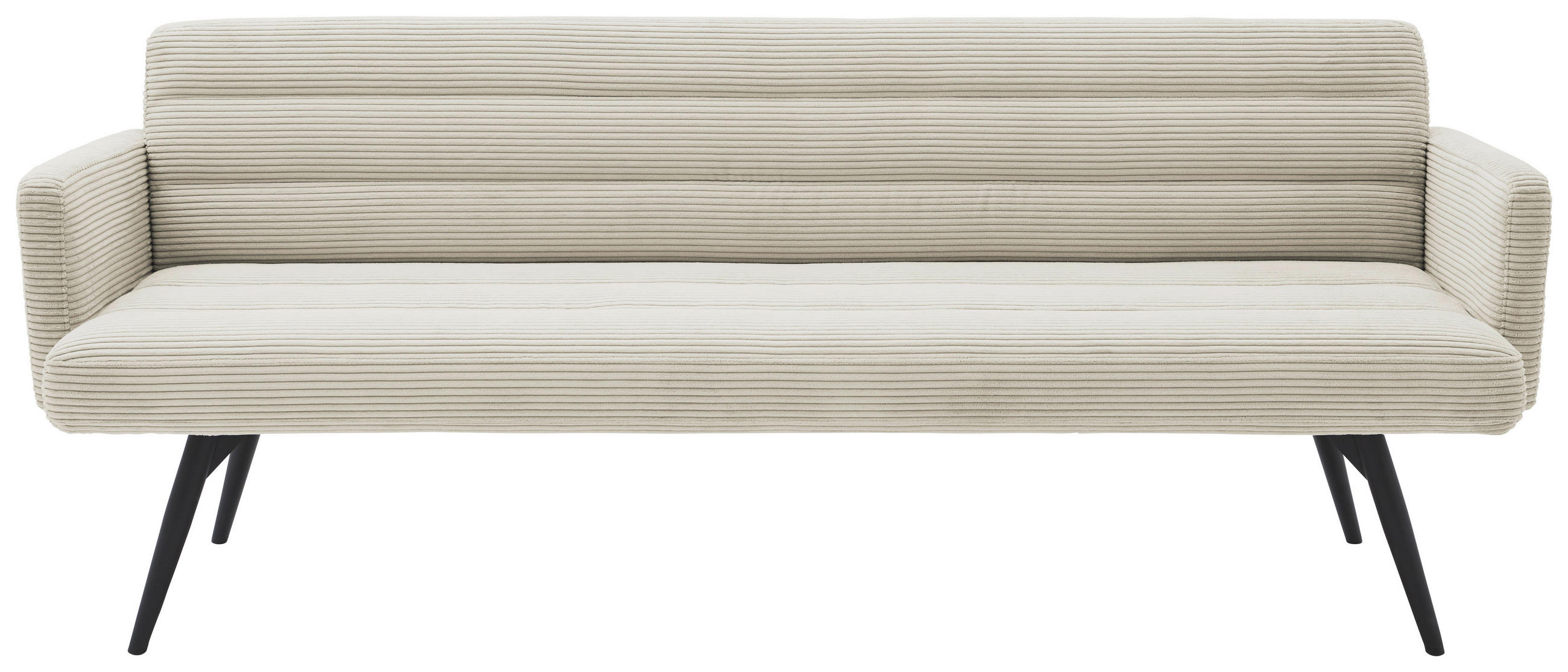 SITZBANK 216/86/68 cm Cord Naturfarben Metall  - Schwarz/Naturfarben, Design, Textil/Metall (216/86/68cm) - Dieter Knoll