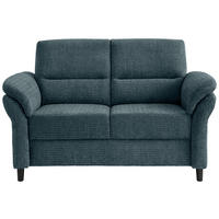 2-SITZER-SOFA in Mikrofaser Blau  - Blau/Schwarz, Modern, Holz/Textil (147/90/89cm) - Livetastic