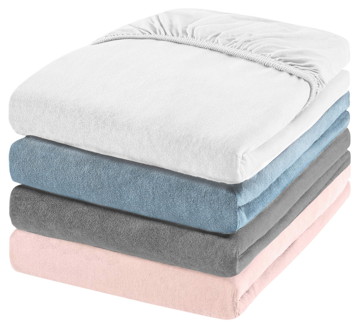 SPANNBETTTUCH FLORENZ Jersey  - Weiß, Basics, Textil (90-100/200-220cm) - Novel