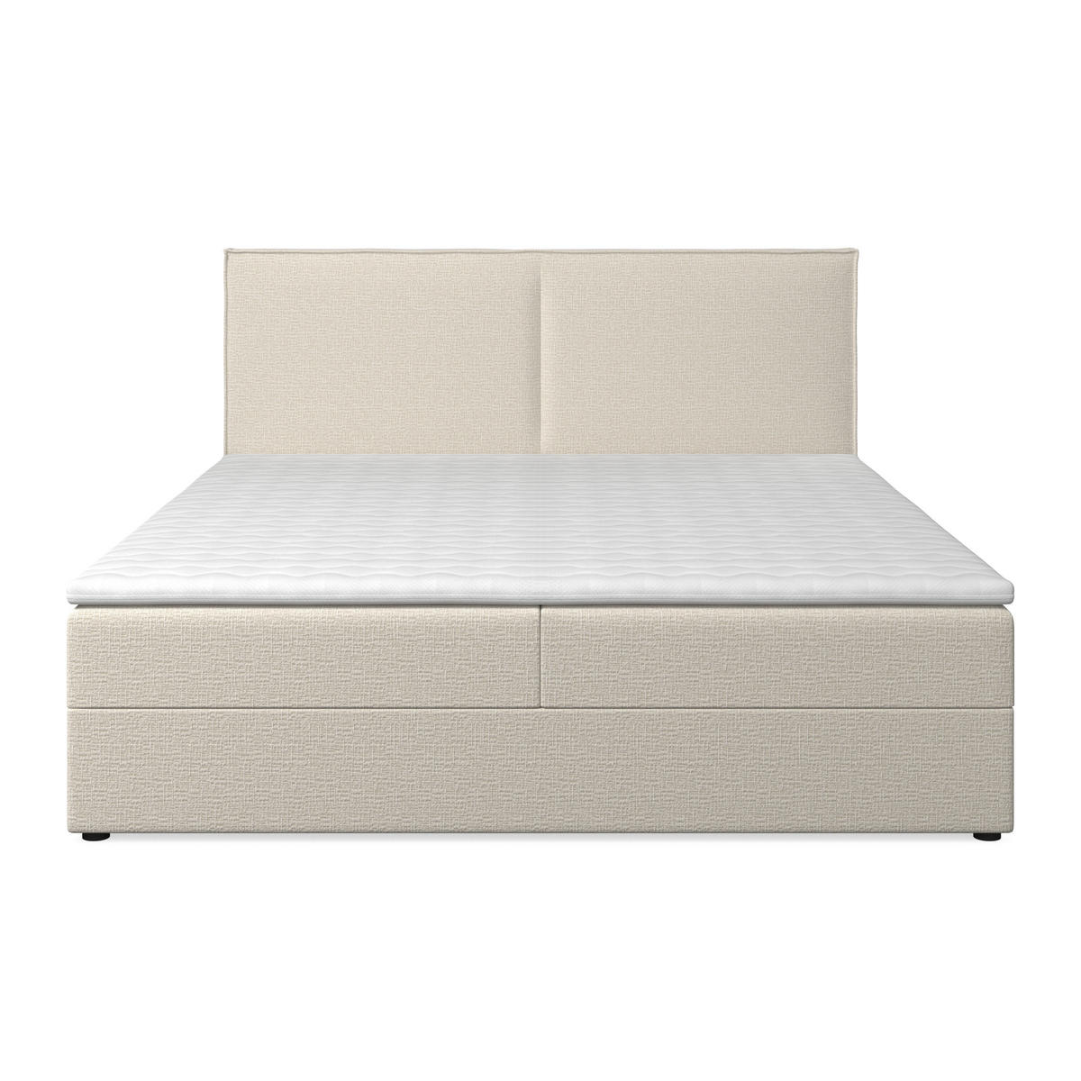 BOXSÄNG 180/200 cm  i cremefärgad  - svart/cremefärgad, Modern, trä/textil (180/200cm) - Visionight