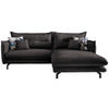 ECKSOFA in Velours Anthrazit  255/180 cm  - Türkis/Anthrazit, MODERN, Textil/Metall (255/180cm) - Livetastic