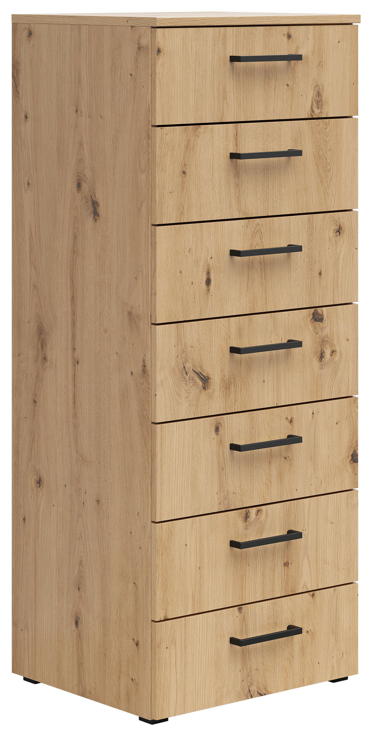 KOMODA, hrast artisan  - črna/antracit, Moderno, umetna masa/leseni material (45/115/40cm) - Carryhome