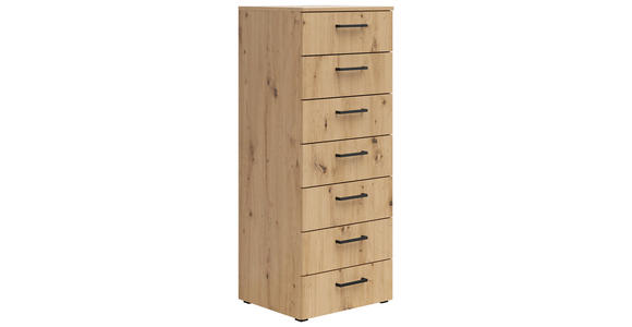 KOMMODE 45/115/40 cm in Eiche Artisan - Anthrazit/Schwarz, MODERN, Holzwerkstoff/Kunststoff (45/115/40cm) - Carryhome