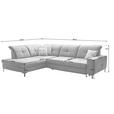 ECKSOFA in Chenille Grau  - Schwarz/Grau, Design, Textil/Metall (240/308cm) - Xora