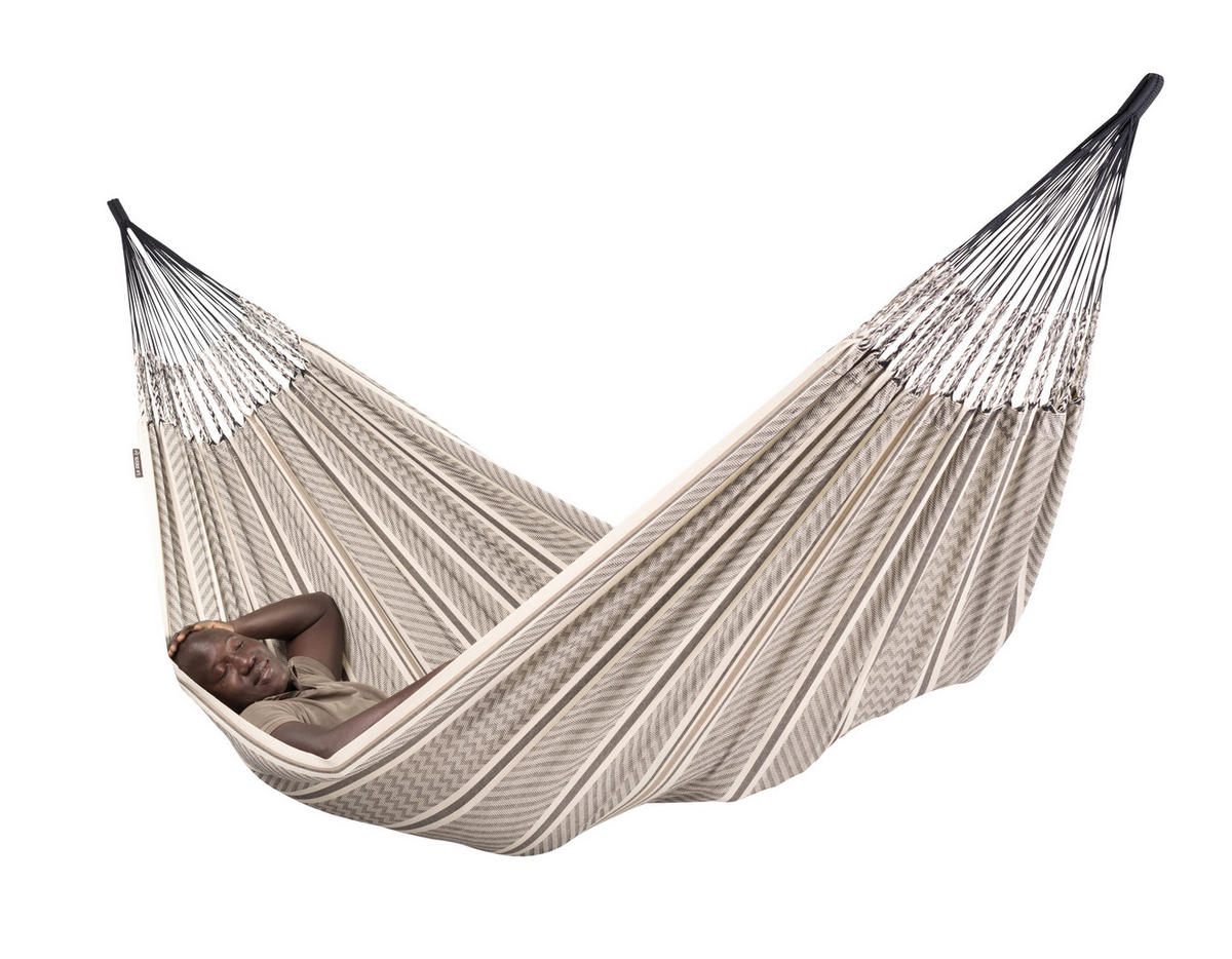 HÄNGEMATTE kingsize org.cotton  - Dunkelgrau/Hellgrau, KONVENTIONELL, Textil (180/400cm) - La Siesta