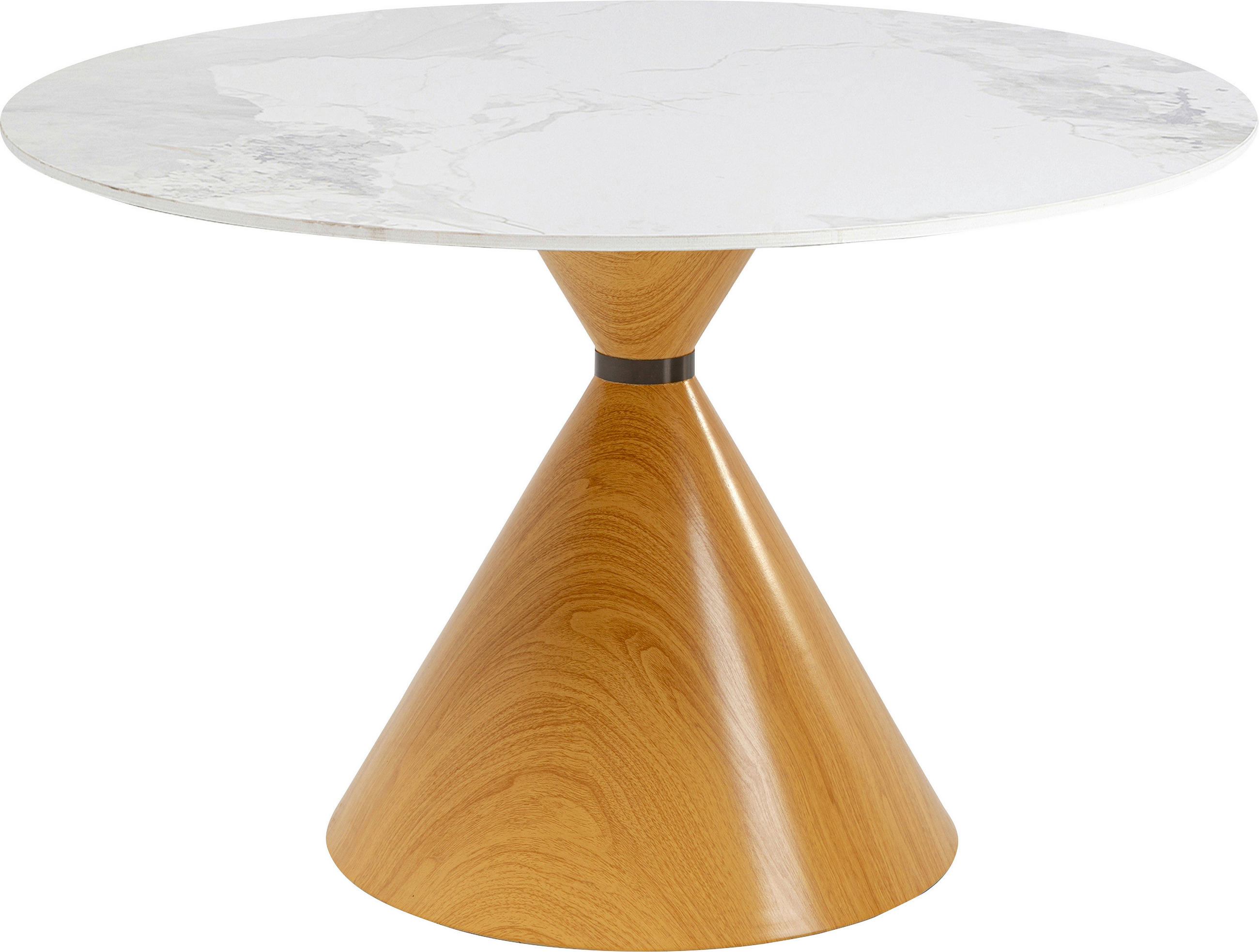 ESSTISCH 120/120/76 cm  Metall, Keramik rund Weiß, Eichefarben, Hellgrau  - Eichefarben/Hellgrau, Design, Keramik/Metall (120/120/76cm) - Kare-Design
