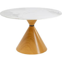 ESSTISCH 120/120/76 cm  Metall, Keramik rund Weiß, Eichefarben, Hellgrau  - Eichefarben/Hellgrau, Design, Keramik/Metall (120/120/76cm) - Kare-Design
