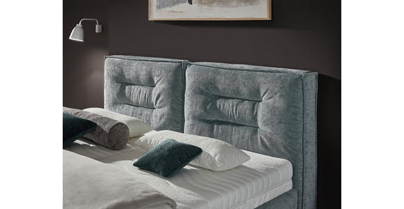 POLSTERBETT Bettkasten, Lattenroste, Matratzen 180/200 cm  in Blaugrau  - Blaugrau/Weiß, KONVENTIONELL, Holz/Textil (180/200cm) - Dieter Knoll