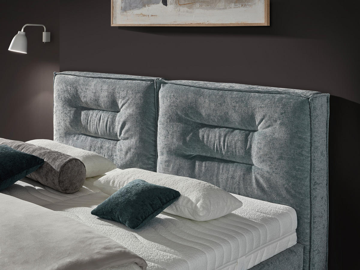 POLSTERBETT Bettkasten, Lattenroste, Matratzen 180/200 cm  in Blaugrau  - Blaugrau/Weiß, KONVENTIONELL, Holz/Textil (180/200cm) - Dieter Knoll