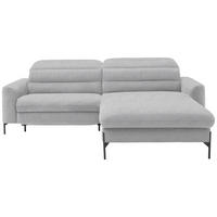 ECKSOFA in Flachgewebe Hellgrau  - Hellgrau/Schwarz, Design, Textil/Metall (252/191cm) - Dieter Knoll