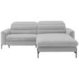 ECKSOFA  in Flachgewebe Hellgrau  252/191 cm  - Hellgrau/Schwarz, Design, Textil/Metall (252/191cm) - Dieter Knoll