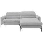 ECKSOFA  in Flachgewebe Hellgrau  252/191 cm  - Hellgrau/Schwarz, Design, Textil/Metall (252/191cm) - Dieter Knoll