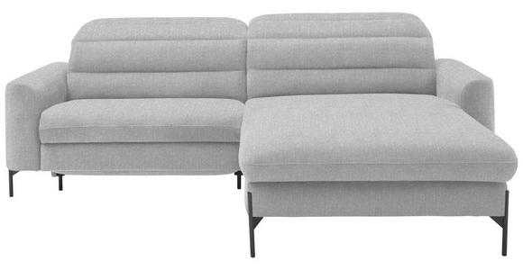 ECKSOFA  in Flachgewebe Hellgrau  252/191 cm  - Hellgrau/Schwarz, Design, Textil/Metall (252/191cm) - Dieter Knoll