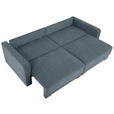 2-SITZER-SOFA in Chenille Blau  - Blau/Schwarz, KONVENTIONELL, Kunststoff/Textil (233/90/110cm) - Carryhome