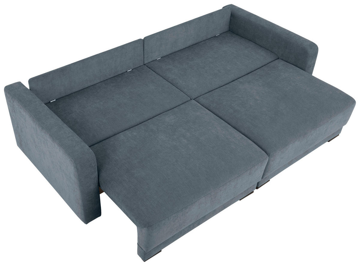 2-SITZER-SOFA in Chenille Blau  - Blau/Schwarz, Konventionell, Kunststoff/Textil (233/90/110cm) - MID.YOU