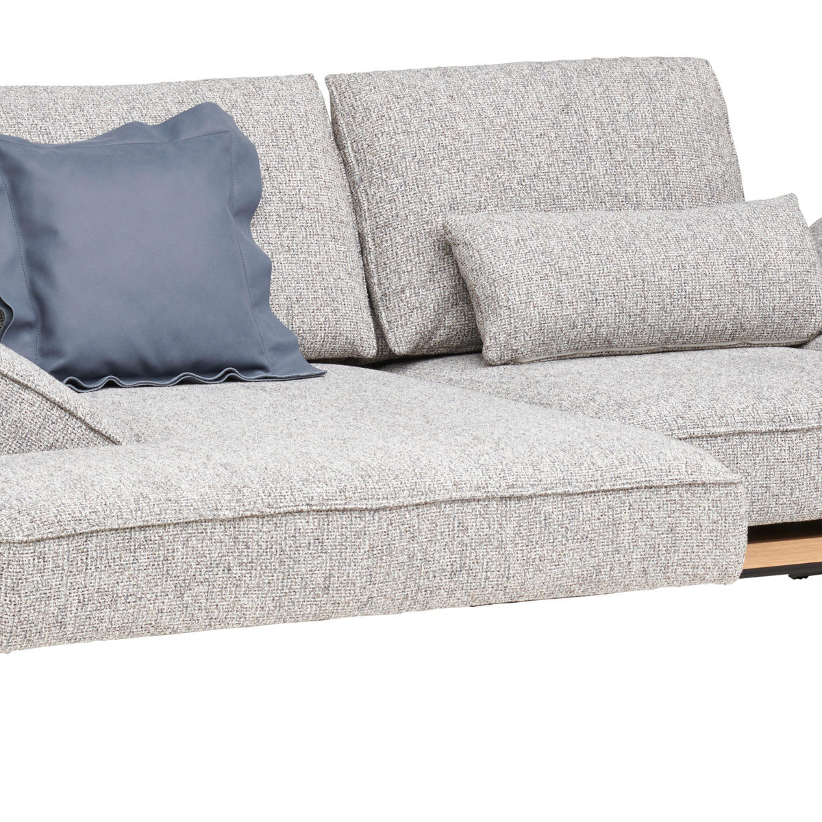 ECKSOFA Beige Chenille  - Beige/Schwarz, Design, Holz/Textil (132/240cm) - Koinor