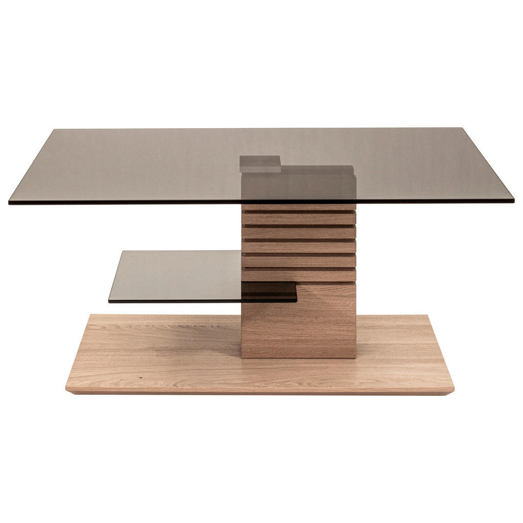 Thumbnail - Couchtisch, Grau, Eiche Bianco, Silber, Holz, Metall, Glas, Holzwerkstoff, Asteiche, furniert, teilmassiv, rechteckig, W...