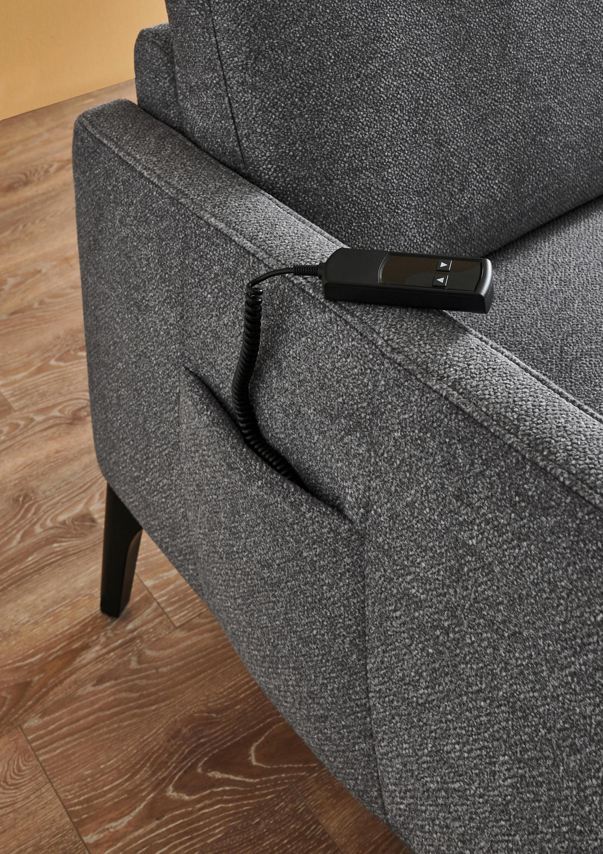 ECKSOFA Mikrofaser Grau  - Schwarz/Grau, Design, Textil/Metall (255/218cm) - Elegando