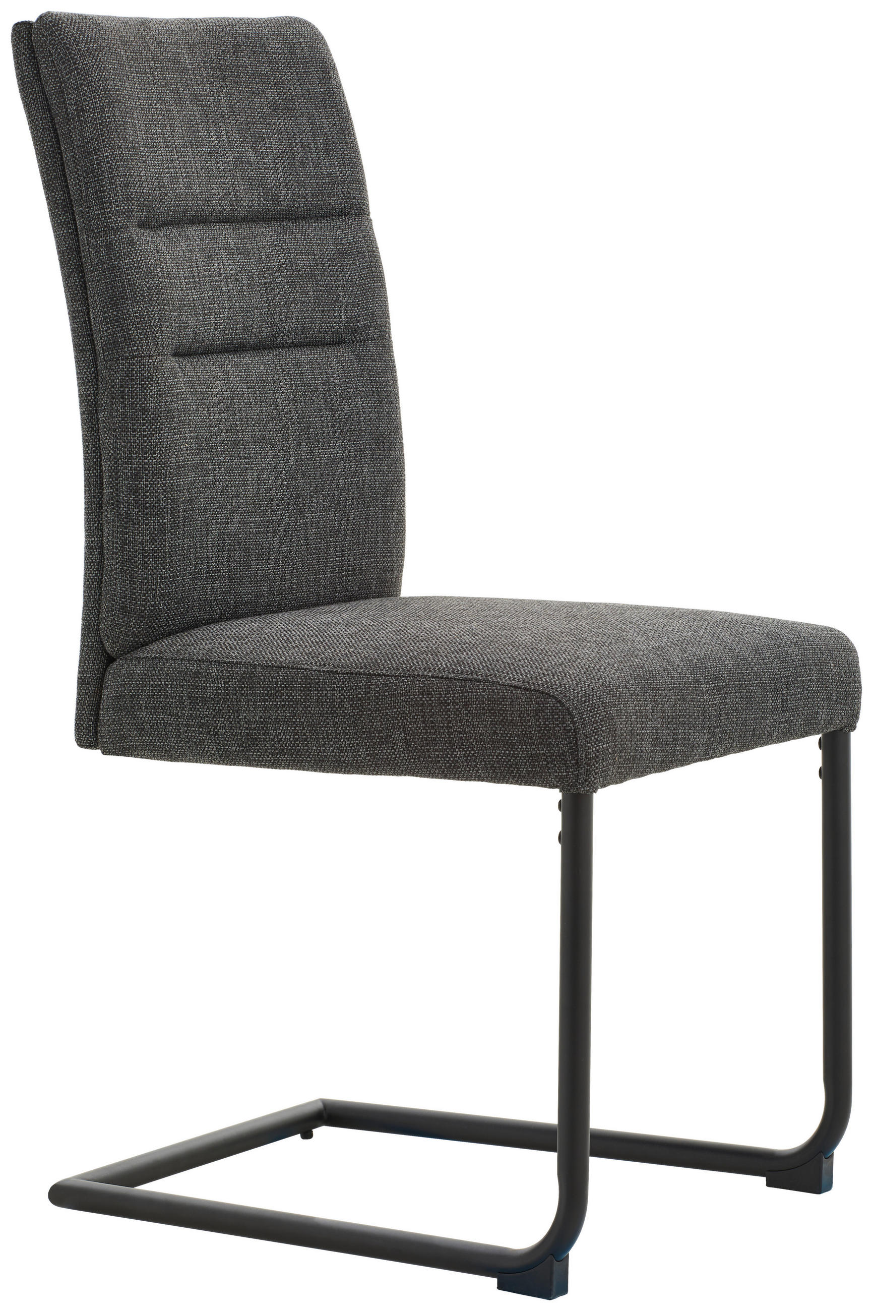 Scaun Bucatarie din metal, textil, negru, gri închis - gri închis/negru, Design, metal/textil (48/98/63cm) - Novel