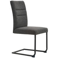 SCHWINGSTUHL   Webstoff  - Dunkelgrau/Schwarz, Design, Textil/Metall (48/98/63cm) - Novel