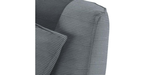 CHAISELONGUE in Feincord Dunkelgrau  - Dunkelgrau/Schwarz, Design, Textil/Metall (190/90/95cm) - Carryhome