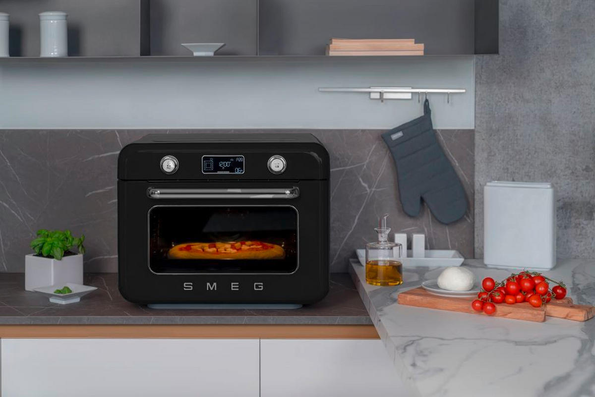 MINIBACKOFEN - Schwarz Hochglanz, Trend, Kunststoff (50/40/51cm) - SMEG