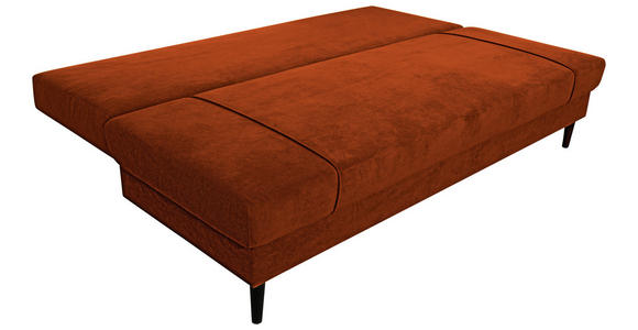 SCHLAFSOFA Webstoff Rostfarben  - Rostfarben/Schwarz, KONVENTIONELL, Holz/Kunststoff (199/88/88cm) - Carryhome