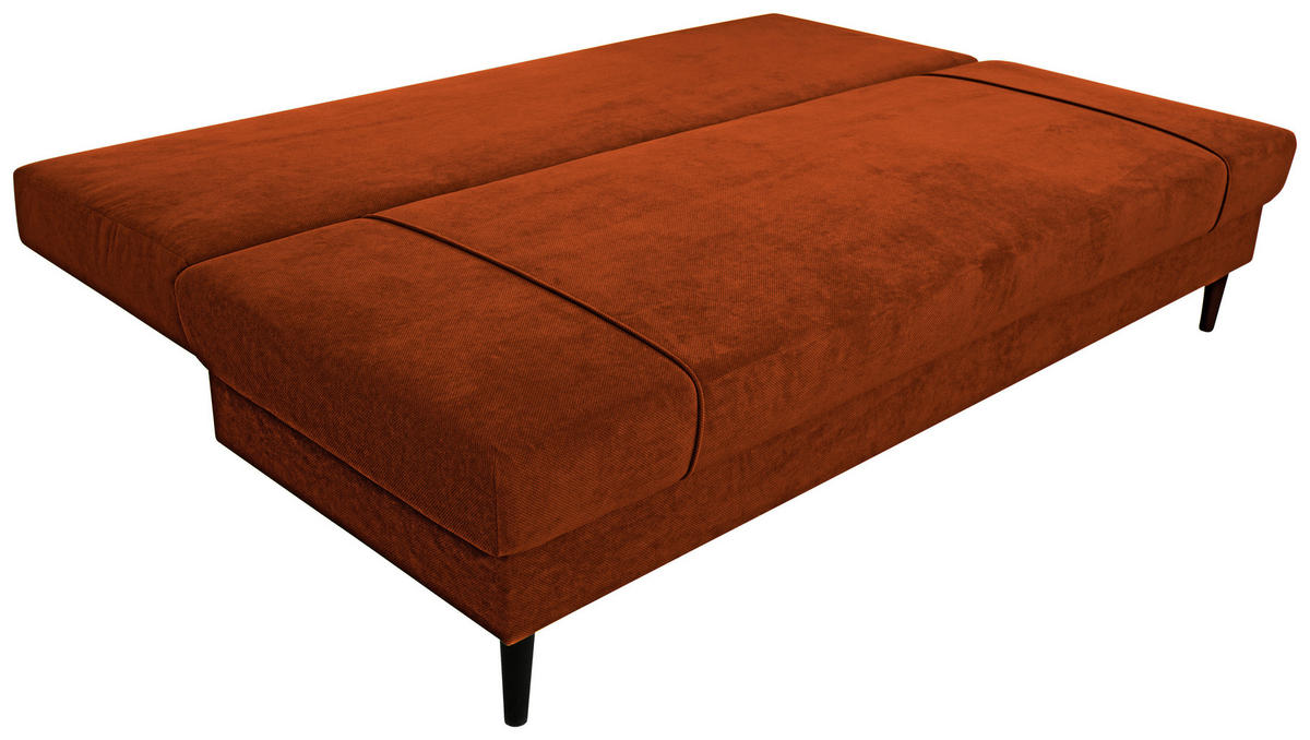 SCHLAFSOFA Webstoff Rostfarben  - Rostfarben/Schwarz, KONVENTIONELL, Holz/Kunststoff (199/88/88cm) - Carryhome