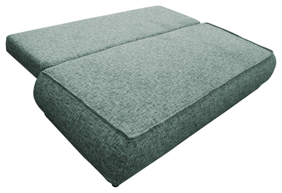 SCHLAFSOFA in Plüsch Grün  - Beige/Schwarz, Design, Kunststoff/Textil (214/96/105cm) - MID.YOU