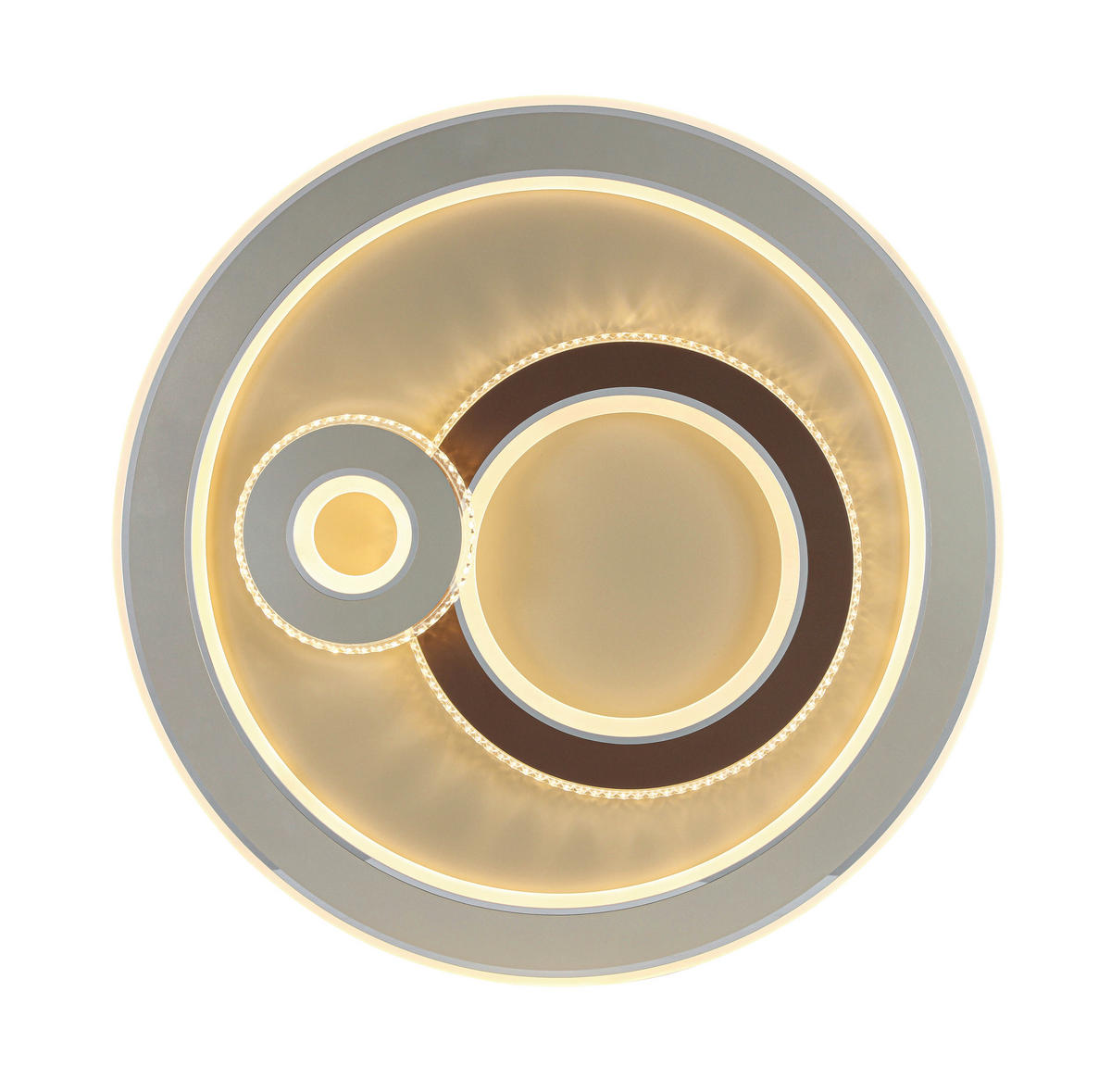 LED MENNYEZETI LÁMPA - krómszínű/barna, Trend, műanyag/fém (48/9cm) - Novel