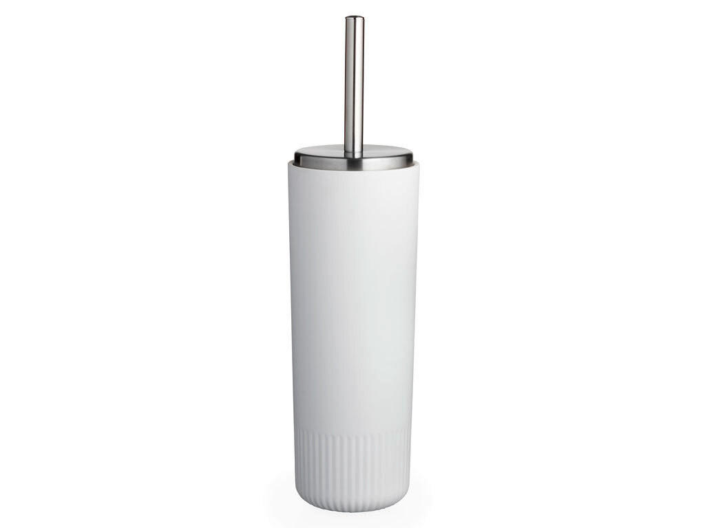 WC-BÜRSTE in Metall Kunststoff - Weiß, Trend, Kunststoff/Metall (11/30cm)