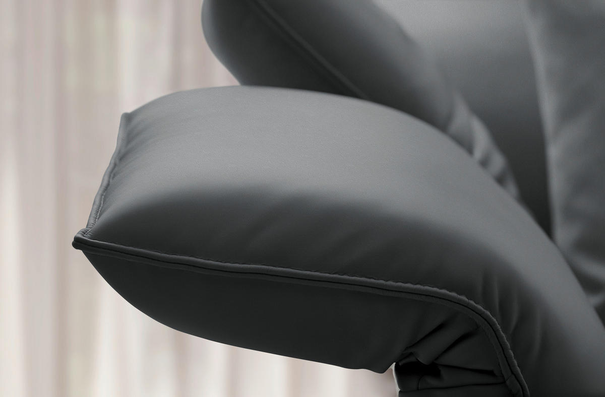 ECKSOFA  in Echtleder Grau  230/290 cm  - Anthrazit/Grau, Design, Leder/Metall (230/290cm) - Johann Jakob