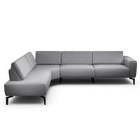 ECKSOFA Cosy Anthrazit Chenille  - Anthrazit/Schwarz, Design, Textil/Metall (213/296cm) - SENSOO