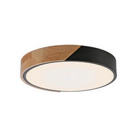LED PLAFONJERA - crna, Dizajnerski, drvo/metal (32/32/5,5cm)