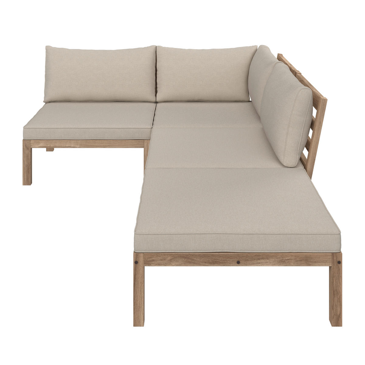 BAŠTENSKA GARNITURA  - boja akacije/krem, Moderno, drvo/tekstil (250/250cm) - Bessagi Garden