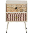NACHTSCHRANK 40/55/35 cm Mangoholz vollmassiv  - Goldfarben/Schwarz, LIFESTYLE, Holz/Metall (40/55/35cm) - Landscape