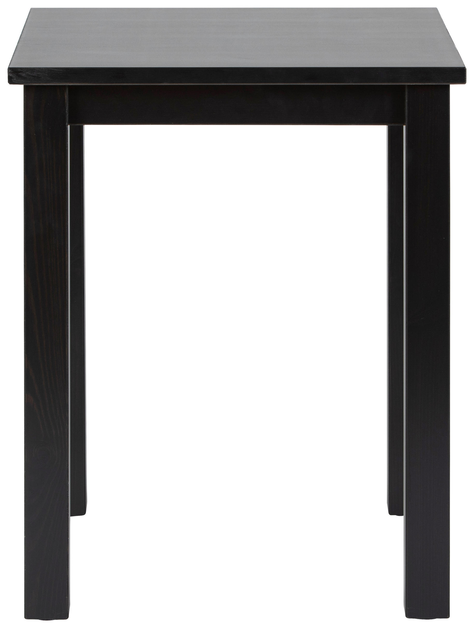 BEISTELLTISCH 45/45/55 cm Kiefer massiv Schwarz quadratisch  - Schwarz, Basics, Holz (45/45/55cm) - MID.YOU