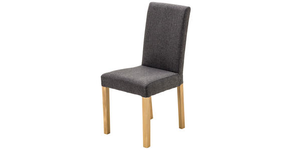 STUHL Webstoff Anthrazit, Eichefarben - Eichefarben/Anthrazit, KONVENTIONELL, Holz/Textil (44/92/57cm) - Carryhome