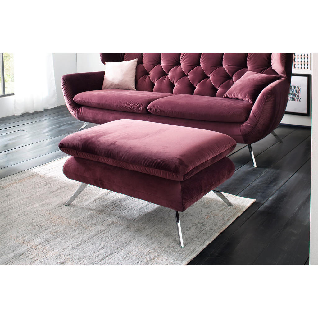 Thumbnail - Pure Home Lifestyle Hocker, Lila, Textil, rechteckig, 90x45x60 cm, Goldenes M, Dgm, Fußauswahl, Stoffauswahl, Wohnzimmer...