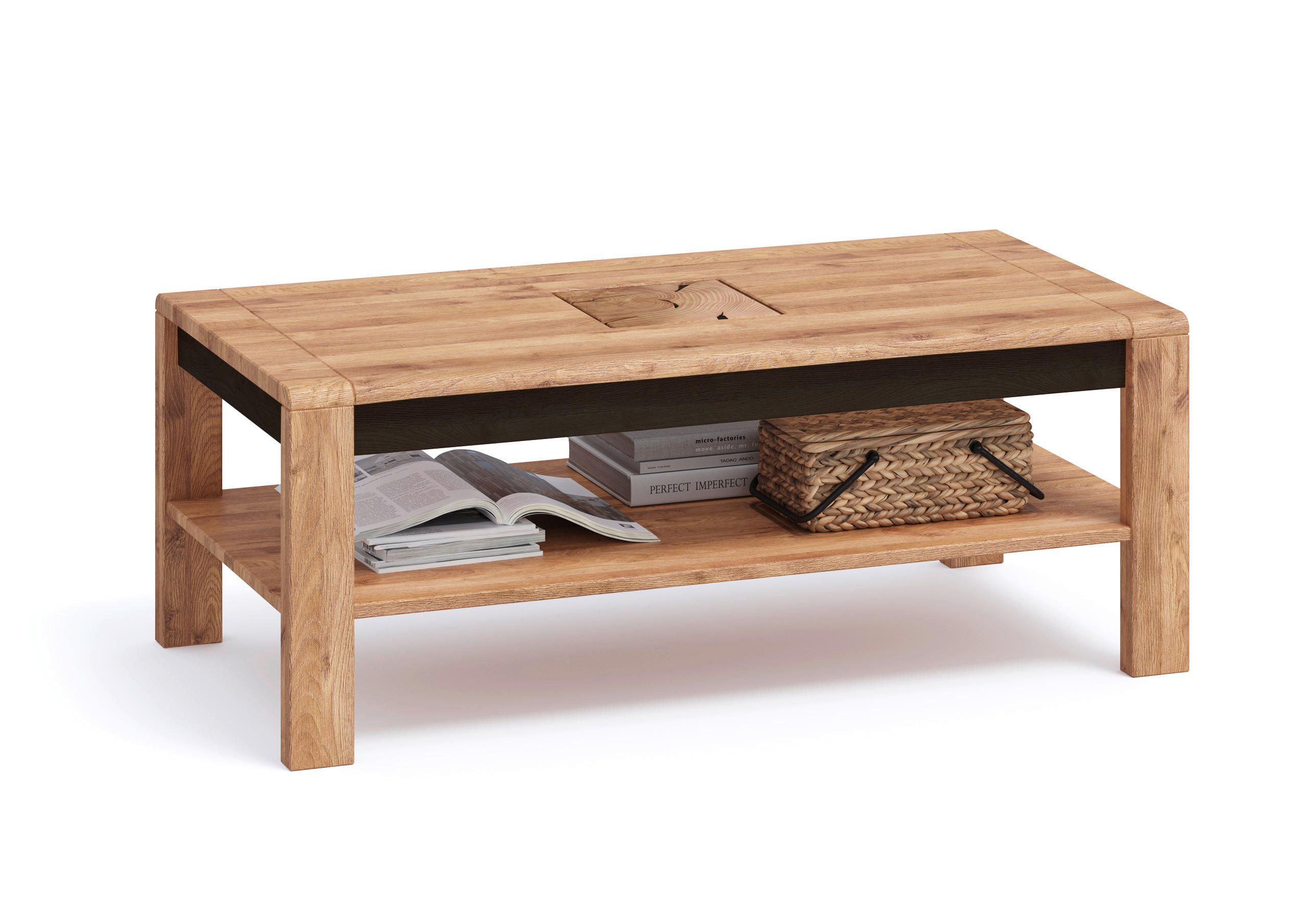 Livetastic Couchtisch Wildeiche 60x45x118 cm