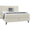 BOXSPRINGBETT 180/200 cm  in Creme  - Creme/Schwarz, KONVENTIONELL, Holz/Textil (180/200cm) - Voleo