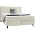 BOXSPRINGBETT 180/200 cm  in Creme  - Creme/Schwarz, KONVENTIONELL, Holz/Textil (180/200cm) - Voleo