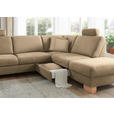 ECKSOFA in Mikrofaser Beige  286/236 cm  - Wildeiche/Beige, Natur, Holz/Textil (286/236cm) - Voleo