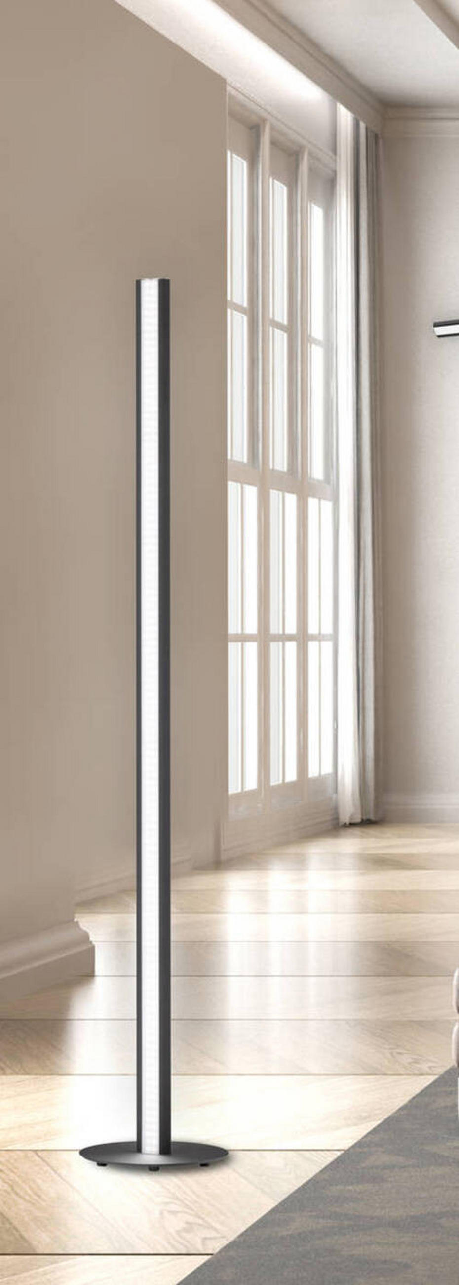 LED-STEHLEUCHTE - Schwarz/Nickelfarben, Design, Metall (10/140cm) - Fischer & Honsel