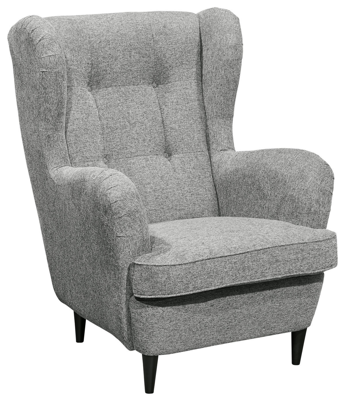 OHRENSESSEL Webstoff Grau  - Schwarz/Grau, Basics, Textil (78/102/98cm) - MID.YOU