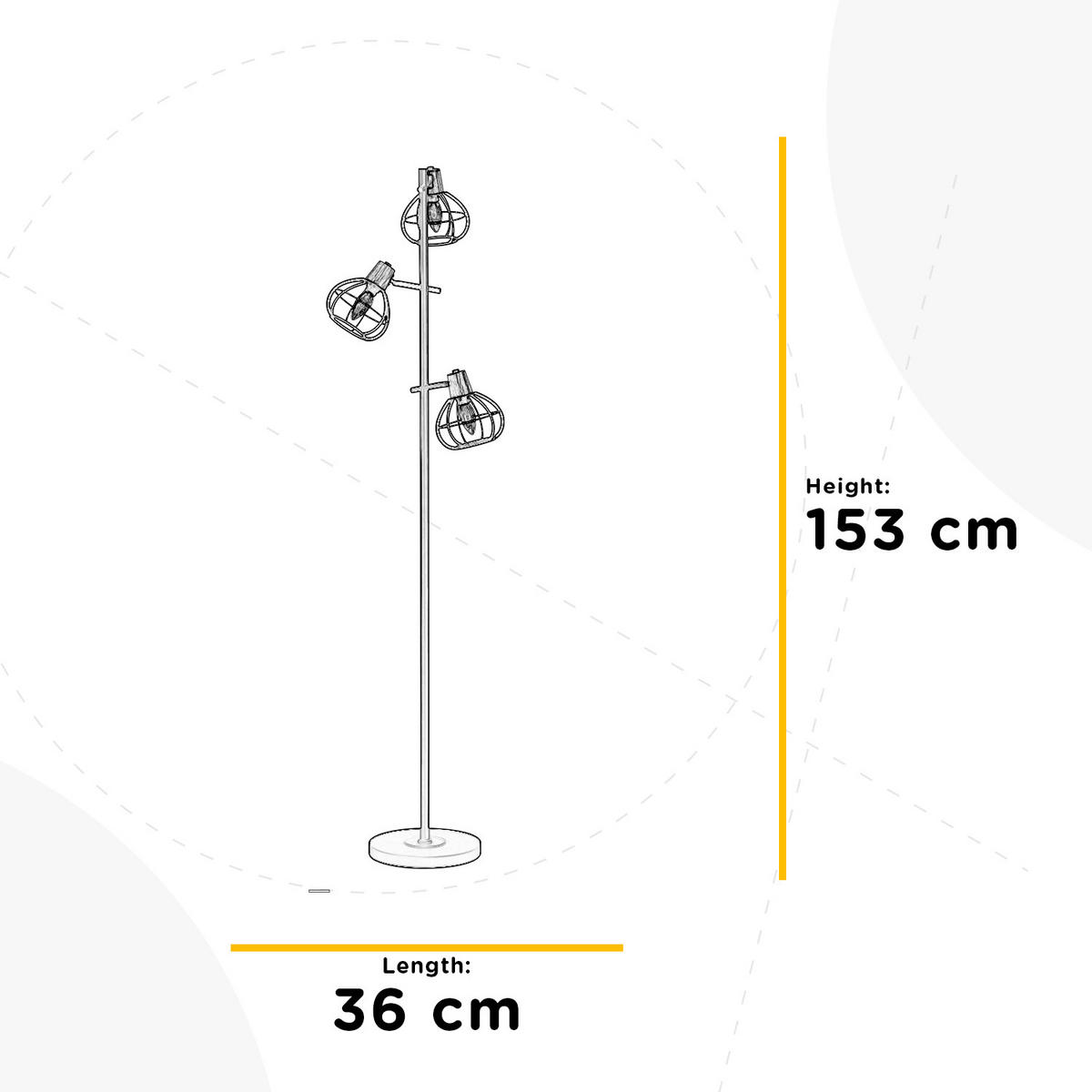 STEHLEUCHTE 36/36/153 cm    - Weiß/Sahara, Basics, Glas/Kunststoff (36/36/153cm)