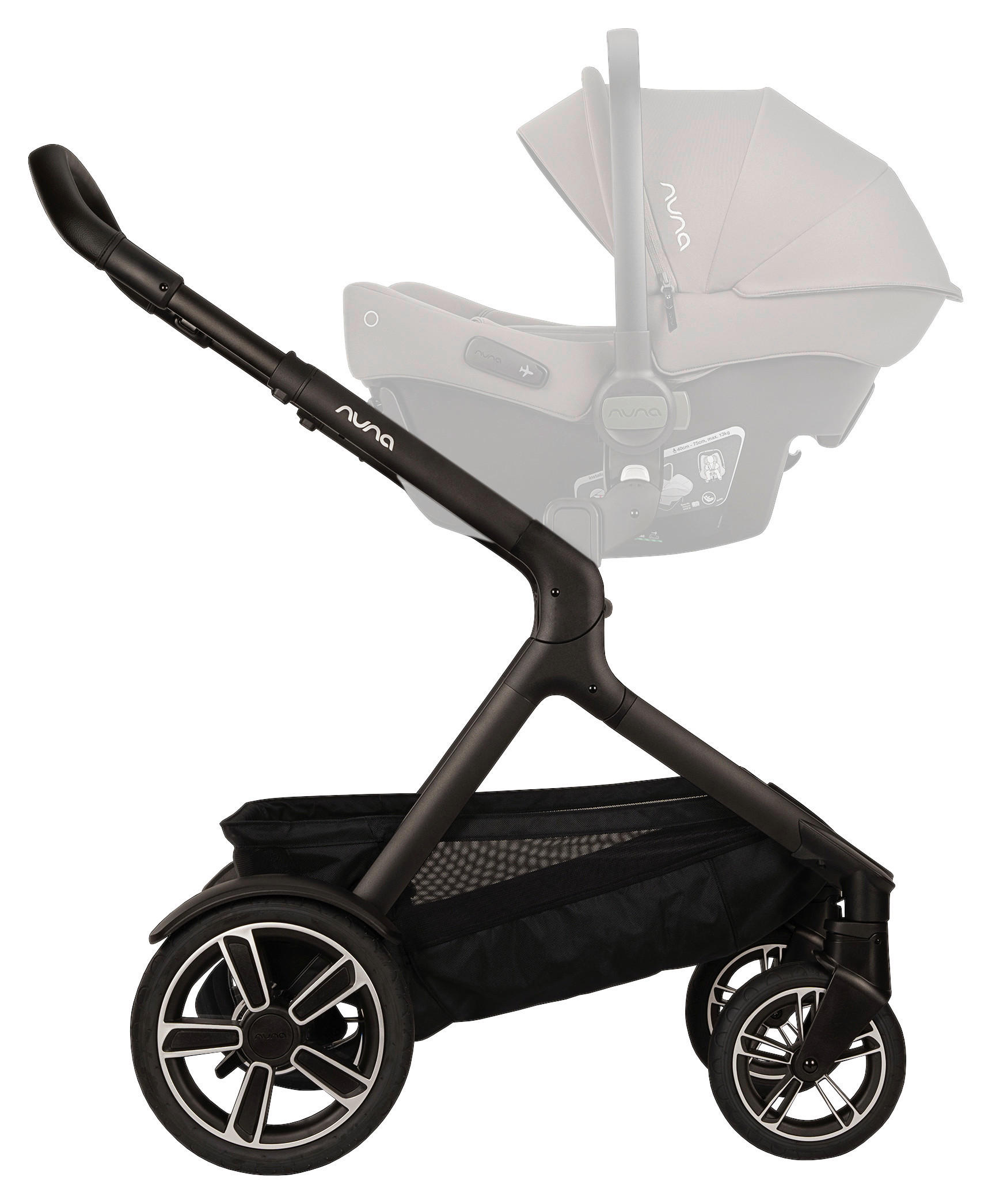 GESCHWISTERWAGEN DEMI NEXT  - Schwarz/Grau, Basics, Textil/Metall (98/62/112cm) - Nuna