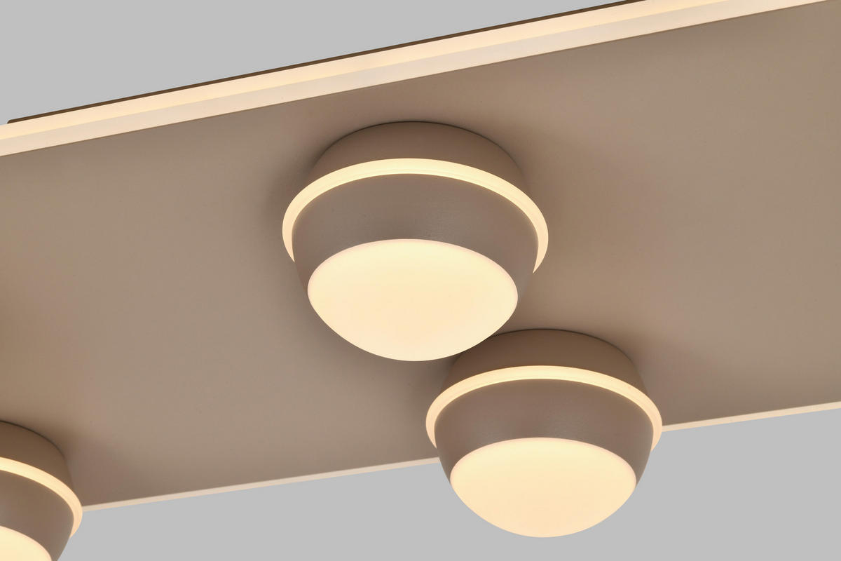 LED-DECKENLEUCHTE Biarritz 74/32/12,5 cm  - Sandfarben, Design, Kunststoff/Metall (74/32/12,5cm)